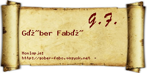 Góber Fabó névjegykártya